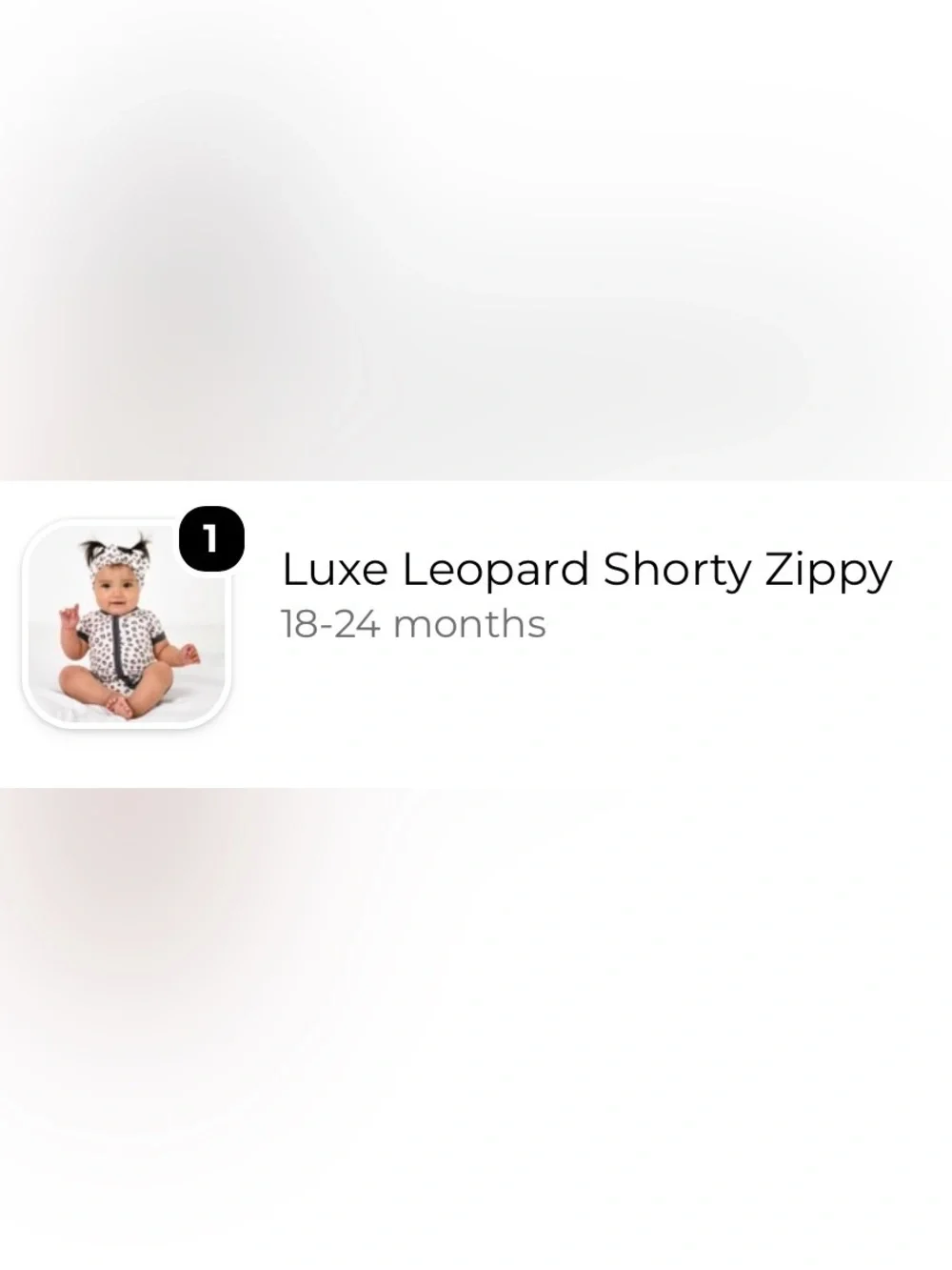 Little Sleepies Luxe Leopard Shorty Zippy 18-24 Months